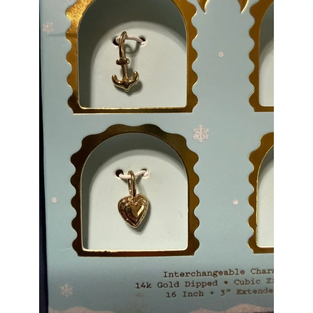 A New Day Women Necklace Charms 14K Gold Interchangeable Charms Heart Anchor